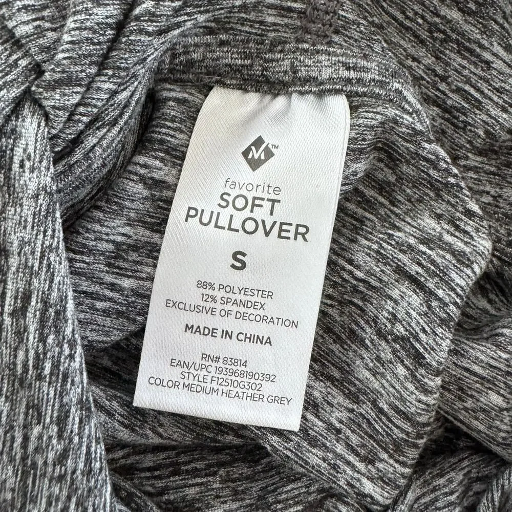 Member's Mark Favorite Soft Pullover Small Hooded Sweatshirt Heather Gray